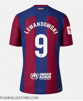 Günstige Barcelona Robert Lewandowski #9 Heimtrikot Damen 2023-24 Kurzarm